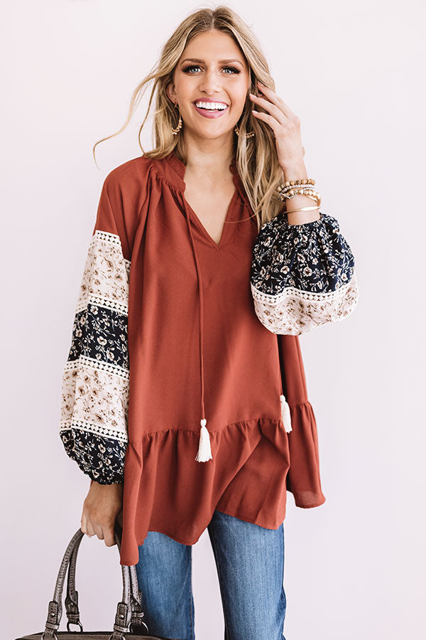 Downtown Daydreams Shift Top In Aurora Red Image - 3