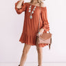 Sweet Sippin' Shift Dress In Rust Image - 1