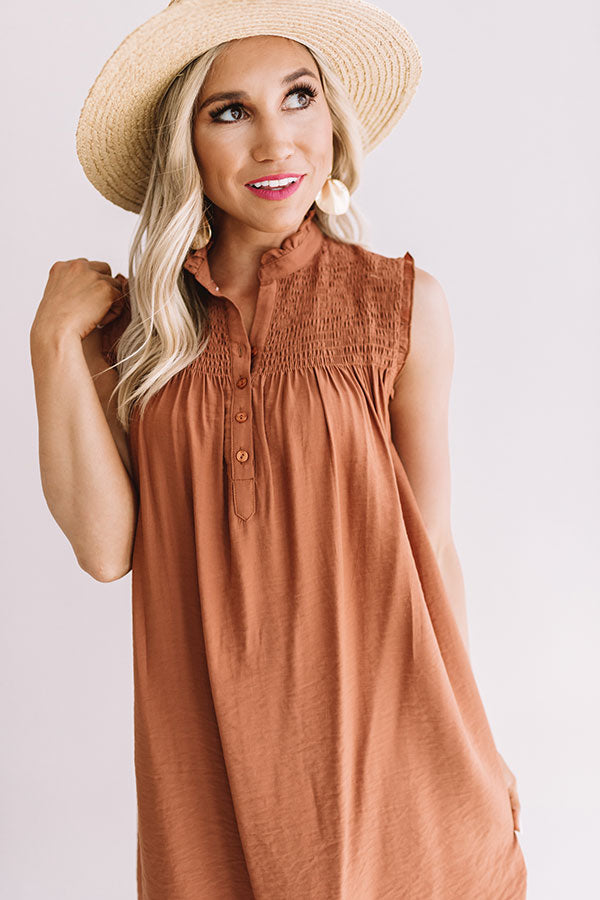 Merlot And Magic Shift Dress in Light Rust Image - 5