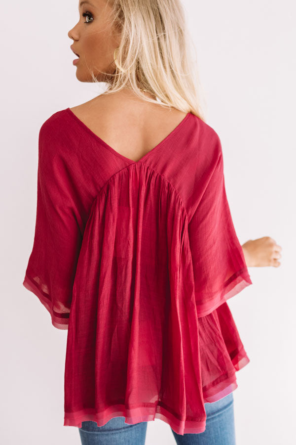 In Plain Sight Shift Top in Sangria Image - 5