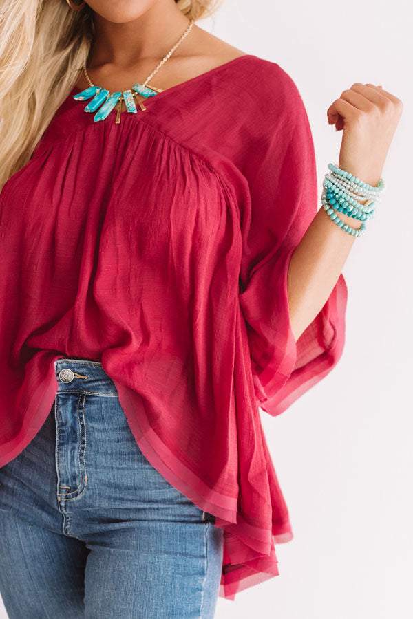 In Plain Sight Shift Top in Sangria Image - 4