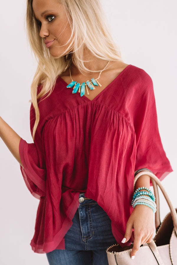 In Plain Sight Shift Top in Sangria Image - 3