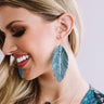 Suite Dreams Snake Print Earrings In Turquoise Image - 1