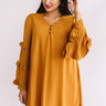 Nights At The Vineyard Shift Dress In Dark Mustard Image - 1