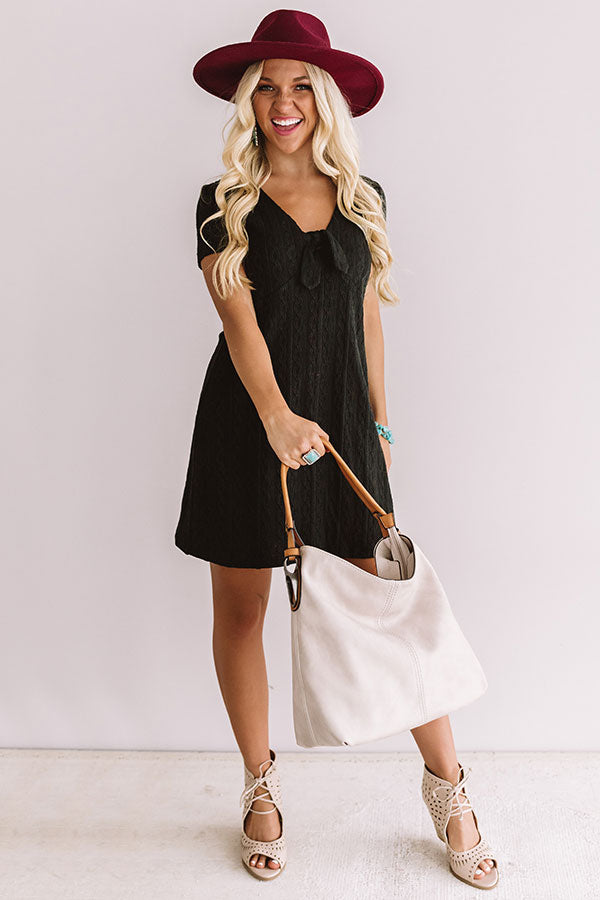 Winning Hearts Front Tie Dress in Black Image - 2