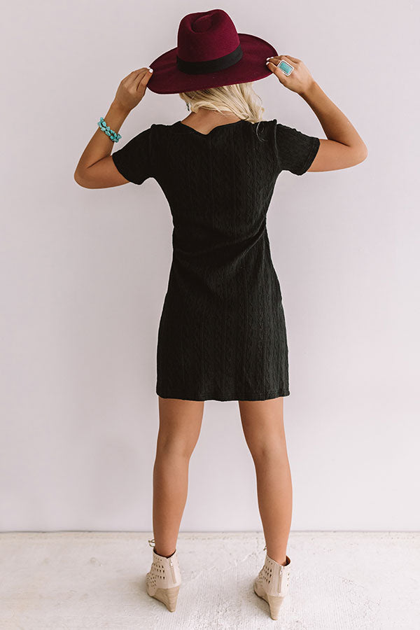 Winning Hearts Front Tie Dress in Black Image - 4