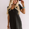 Winning Hearts Front Tie Dress in Black Image - 1