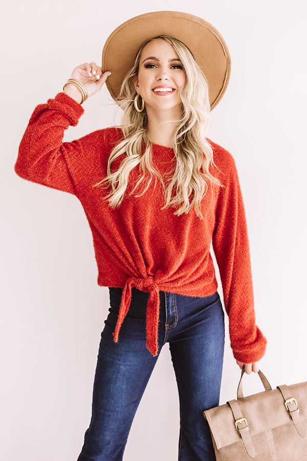 Playing Knit Cool Top In Scarlet • Impressions Online Boutique