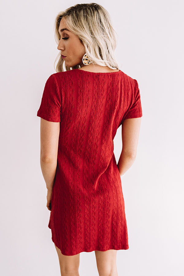 Winning Hearts Front Tie Dress in Crimson Image - 5