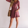 Autumn's Kiss Waffle Knit Dress in Vineyard Grape Image - 1