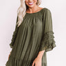 Sweet Sippin' Shift Dress In Army Green Image - 1