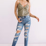 Falling For Trends Tank In Sage Image - 1