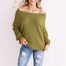Cue The Casual Knit Sweater In Olive Image - 1