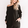 Cozy Content Sweatshirt Tunic In Black Image - 1