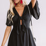 Hall Of Fame Front Tie Romper in Black Image - 1