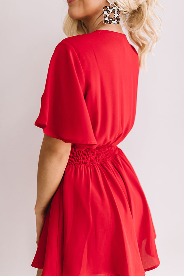 Hall Of Fame Front Tie Romper in Red Image - 4