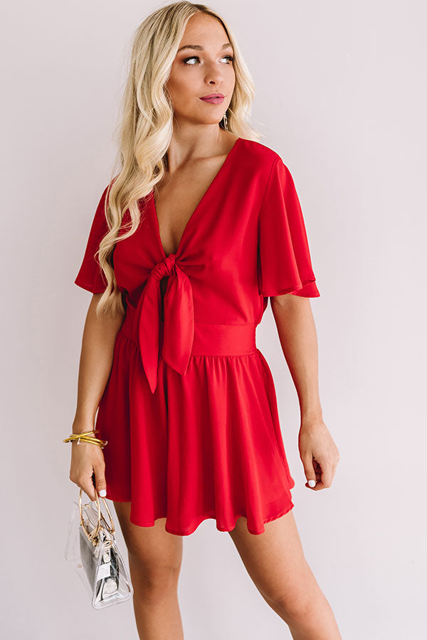 Hall Of Fame Front Tie Romper in Red Image - 2