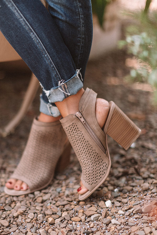 The Jillian Peep Toe Bootie In Taupe - Main Image