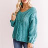 All Things Cozy Cable Knit Sweater in Turquoise Image - 1