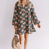 Chiffon On My Mind Floral Tunic Dress in Teal Image - 1