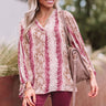 Romantic Retreat Snake Print Top In Sangria Image - 1