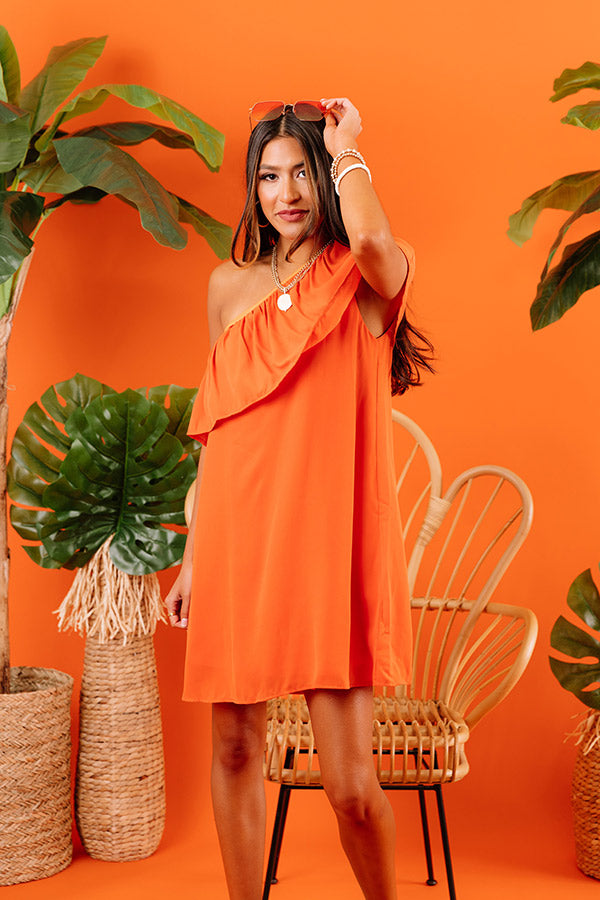 Spotted In The Stadium Shift Dress in Orange Image - 3