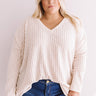 True Wanderlust Ribbed Shift Top In Ivory Curves Image - 1