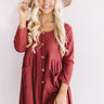 Bring On The Lattes Babydoll Tunic Dress In Wine Image - 1
