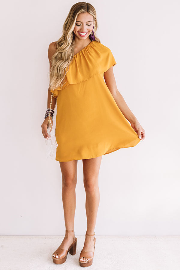 Spotted In The Stadium Shift Dress in Golden Honey Image - 1