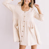 Bring On The Lattes Babydoll Tunic Dress In Cream Image - 1