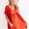 Holding Hands Babydoll Dress In Scarlet Image - 1