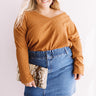 True Wanderlust Ribbed Shift Top In Camel   Curves Image - 1