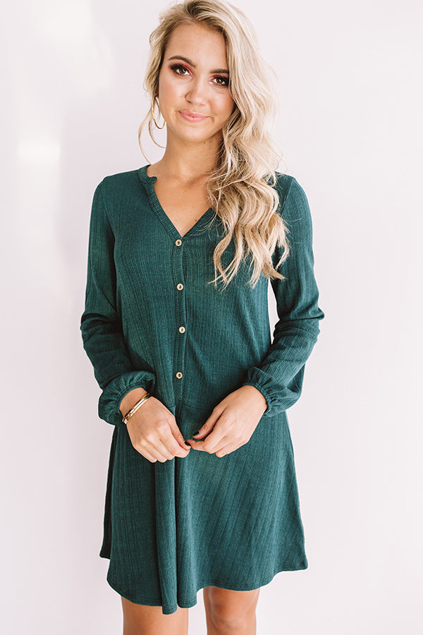 Pumpkin Spice And All Things Nice Shift Dress In Hunter Green Image - 2