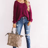 Eye Candy Tunic Sweater In Sangria Image - 1