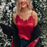 Center Stage Spotlight Lace Tank In Crimson Image - 1