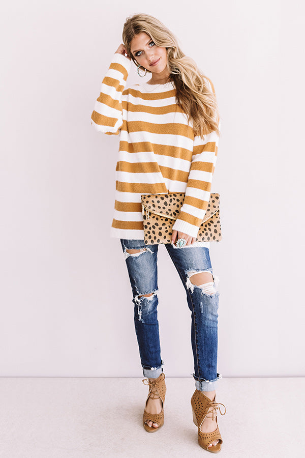 Autumn Trek Stripe Sweater In Mustard Image - 1