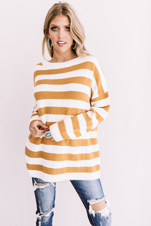 Autumn Trek Stripe Sweater In Mustard Image - 2
