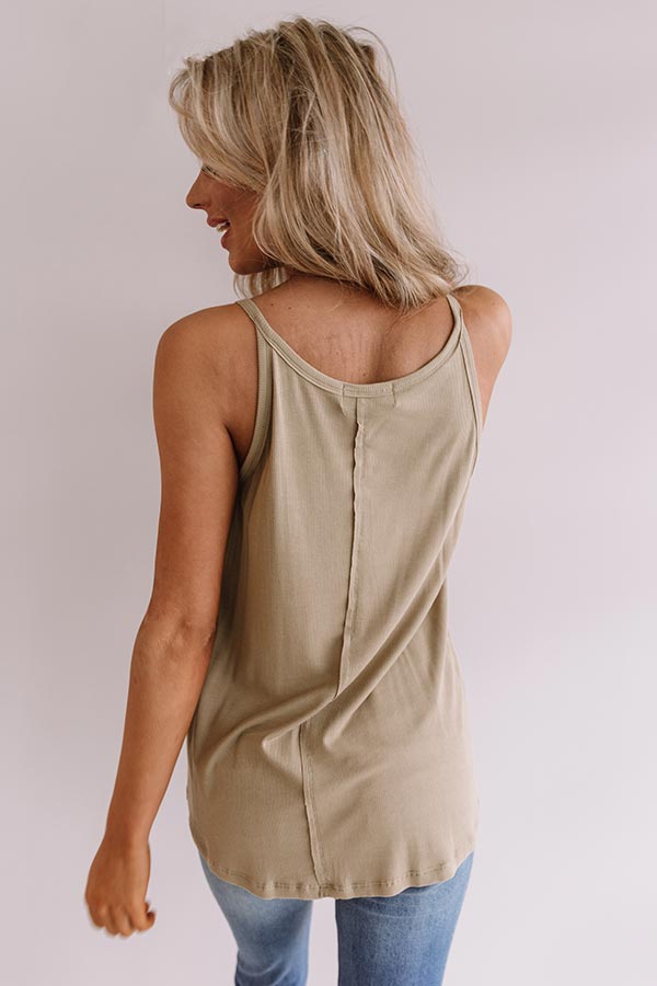 RIB HENLEY TOP / SAGE