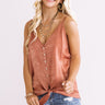How Delightful Satin Tank In Rustic Rose Image - 1