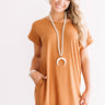 Chic Sway Shift Dress In Camel Image - 1