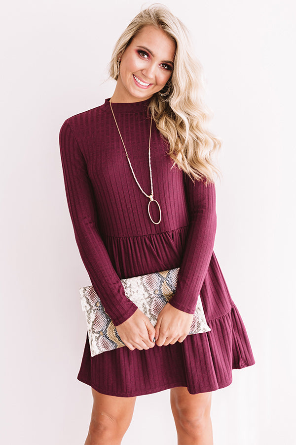 Aspen In Autumn Shift Dress In Wine Image - 3