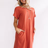 Chic Sway Shift Dress In Rust Image - 1