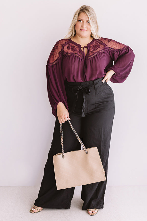 Seriously Smitten Lace Shift Top In Windsor Wine Curves Image - 4