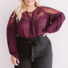 Seriously Smitten Lace Shift Top In Windsor Wine Curves Image - 1