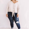 Social Debut Button Up Top In Stone  Curves Image - 1