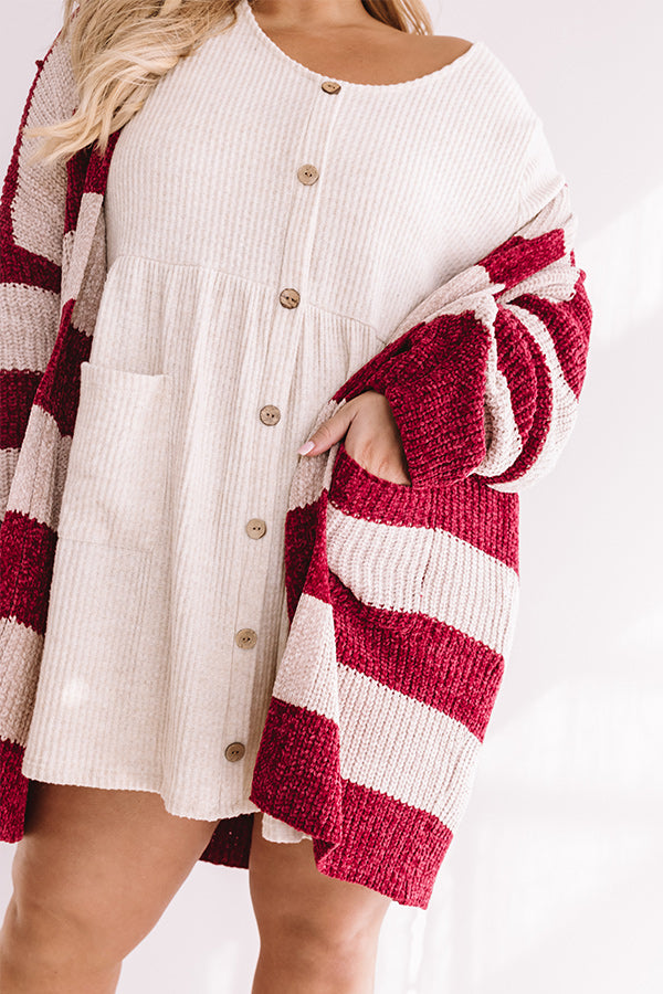 Sweetest Of All Stripe Chenille Cardigan Curves Image - 3