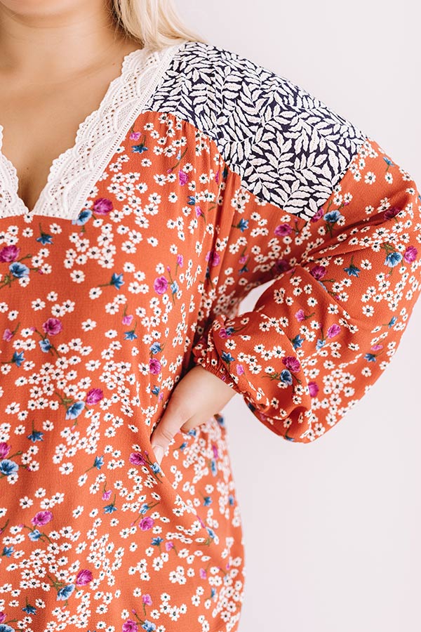 Afternoon Tea Time Floral Shift Top Curves Image - 4