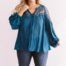 Seriously Smitten Lace Shift Top In Teal Curves Image - 1