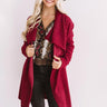 As Long As You Love Me Sherpa Cardigan In Wine Image - 1
