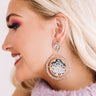 Grand Entrance Snake Print Earrings In Dark Grey Image - 1